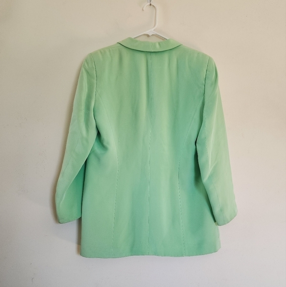 Vintage ESCADA COUTURE Silk Mint Green Jacket Blazer Coat size 40/Med - Picture 2 of 7